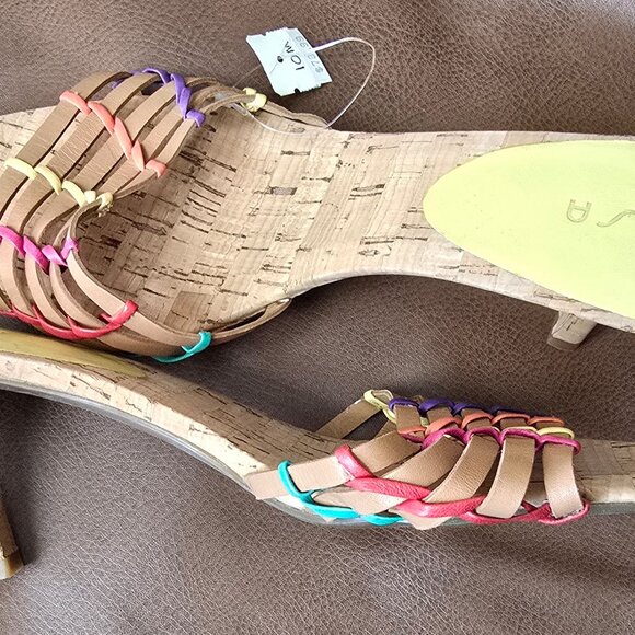 UNISA ladies cork heel sandals - Picture 3 of 3